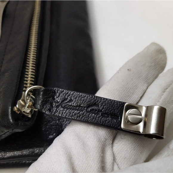 Kenneth Cole Black Leather Zipper Pocket Credit Card ID Window Trifold Wallet - Picture 5 of 13